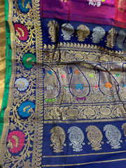 Double wrap meenakari Gadwal saree