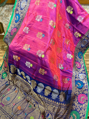 Double wrap meenakari Gadwal saree