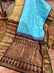 Double wrap meenakari Gadwal saree