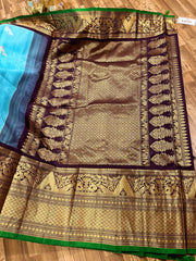 Double wrap meenakari Gadwal saree