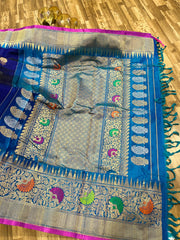 Double wrap meenakari Gadwal saree