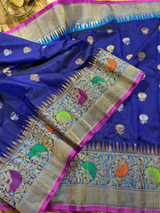 Double wrap meenakari Gadwal saree