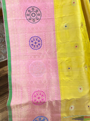 Double wrap Meenakari Gadwal saree