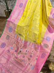 Double wrap Meenakari Gadwal saree