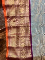 Double wrap brocade kanchi border Gadwal saree