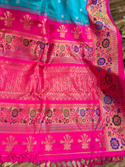 Double wrap meenakari Gadwal saree