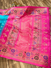 Double wrap meenakari Gadwal saree