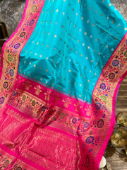 Double wrap meenakari Gadwal saree