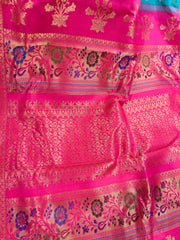 Double wrap meenakari Gadwal saree