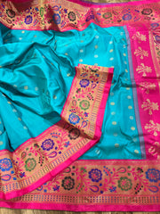 Double wrap meenakari Gadwal saree