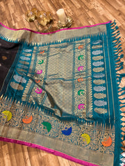 Double wrap Meenakari Gadwal saree