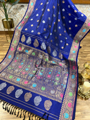 Double wrap meenakari Gadwal saree