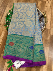 Double wrap allover brocade Gadwal saree