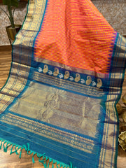 Beautiful Double-Wrap Micro Checks Gadwal Saree