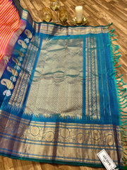 Beautiful Double-Wrap Micro Checks Gadwal Saree