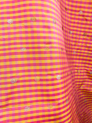 Beautiful Double-Wrap Micro Checks Gadwal Saree