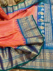 Beautiful Double-Wrap Micro Checks Gadwal Saree