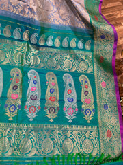 Double wrap allover brocade Gadwal saree