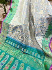 Double wrap allover brocade Gadwal saree