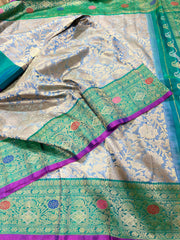 Double wrap allover brocade Gadwal saree