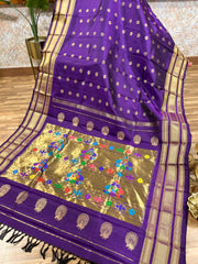 Purple Gadwal Paithani Pattu Saree