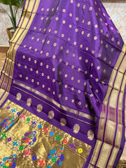 Purple Gadwal Paithani Pattu Saree