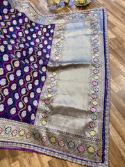 Banarasi saree with handcrafted zardhosi work border