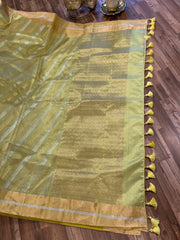 Chanderi pattu saree with ready to wear blouse