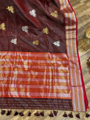 Chanderi pattu saree with ready wear blouse