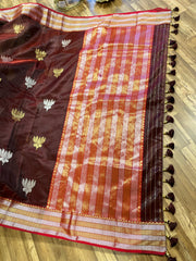 Chanderi pattu saree with ready wear blouse