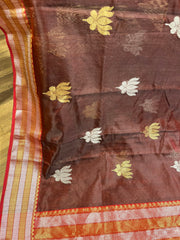 Chanderi pattu saree with ready wear blouse