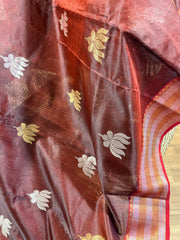 Chanderi pattu saree with ready wear blouse