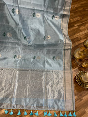 Chanderi pattu saree with ready wear blouse