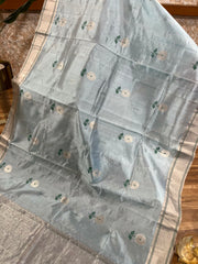 Chanderi pattu saree with ready wear blouse