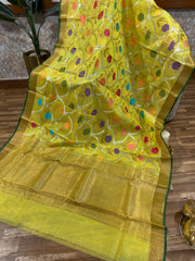 Zari Kota saree with contrast blouse