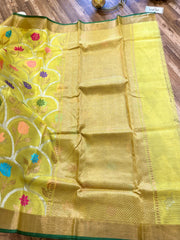 Zari Kota saree with contrast blouse