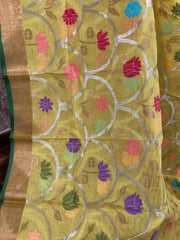 Zari Kota saree with contrast blouse