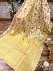 Kanchi tissue thread embroidery saree