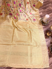 Kanchi tissue thread embroidery saree