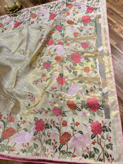 Kanchi tissue thread embroidery saree