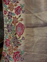 Kanchi tissue thread embroidery saree