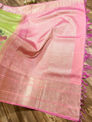 Kanchi tissue thread Embroidery saree