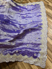 Tissue silk intricate embroidery saree