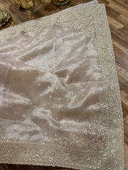 Tissue silk intricate embroidery saree