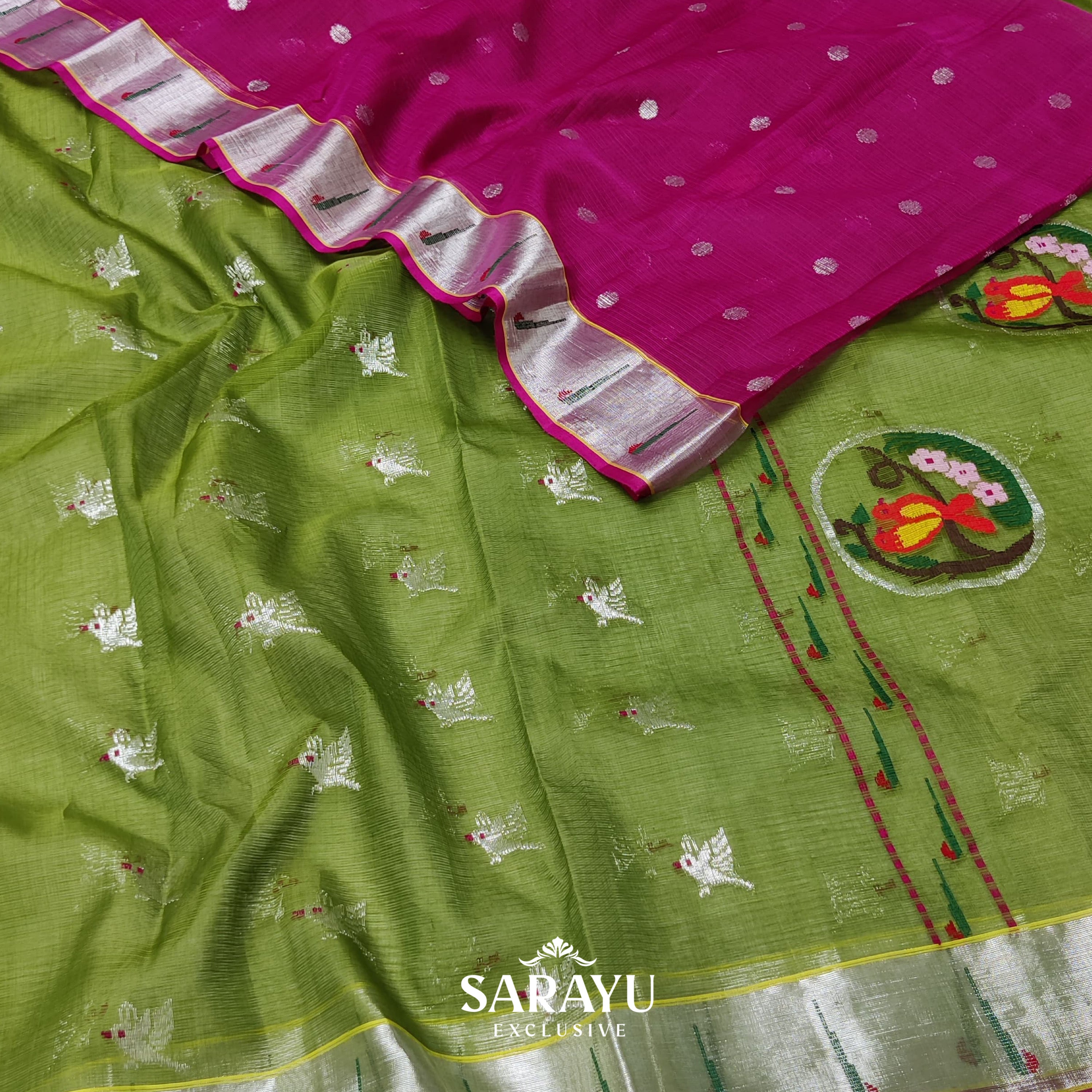 Green Pure Kota Silk