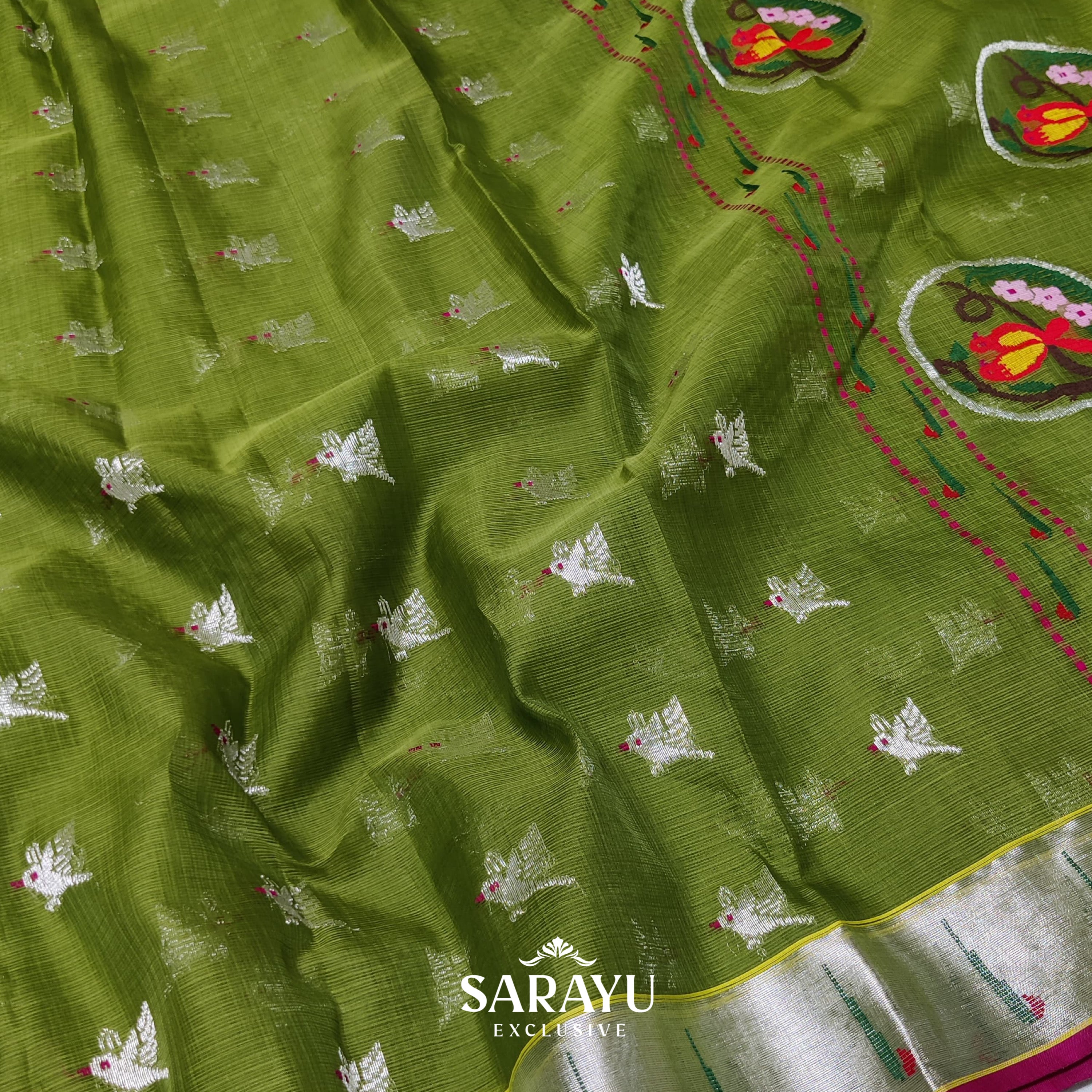 Green Pure Kota Silk