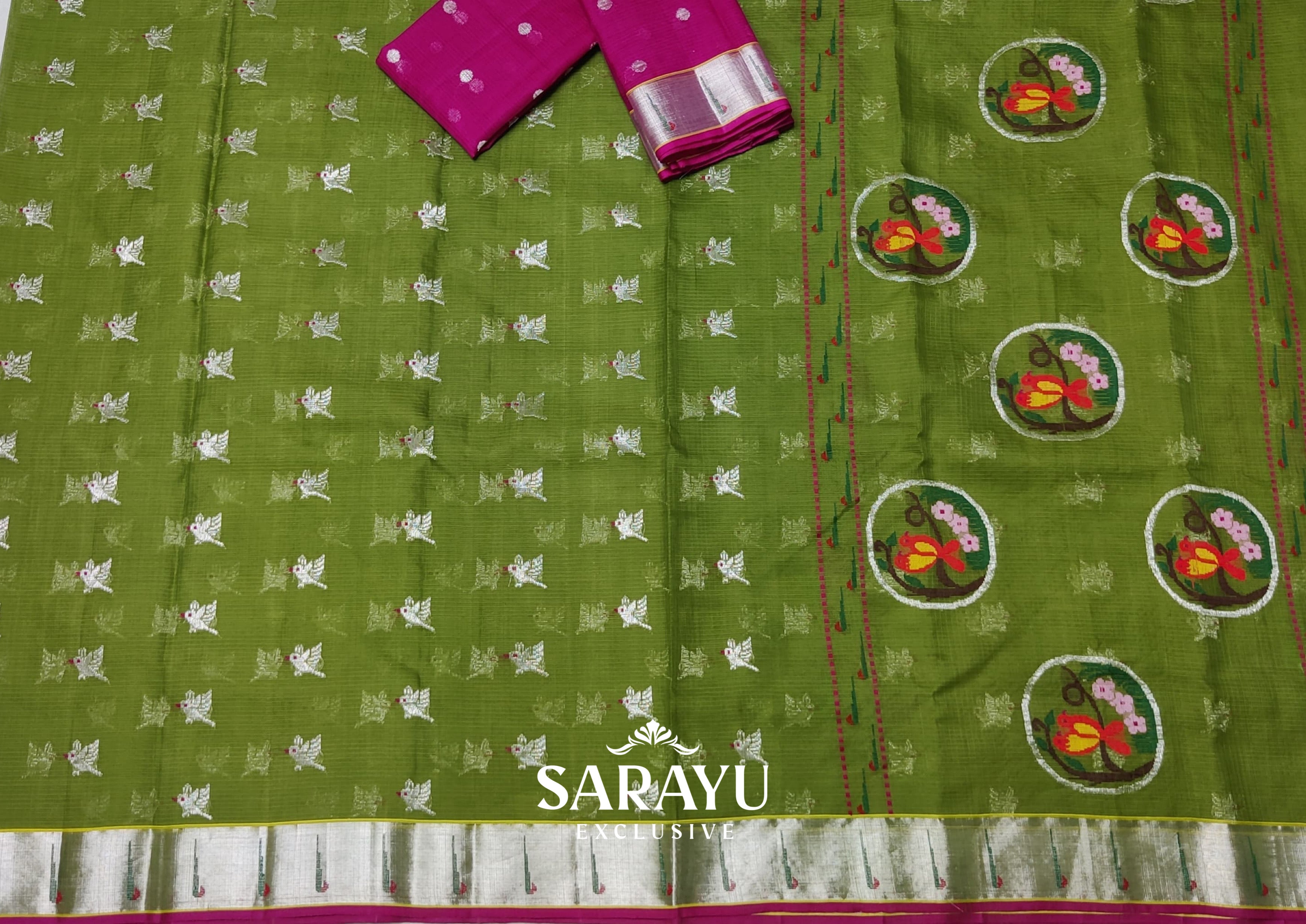 Green Pure Kota Silk