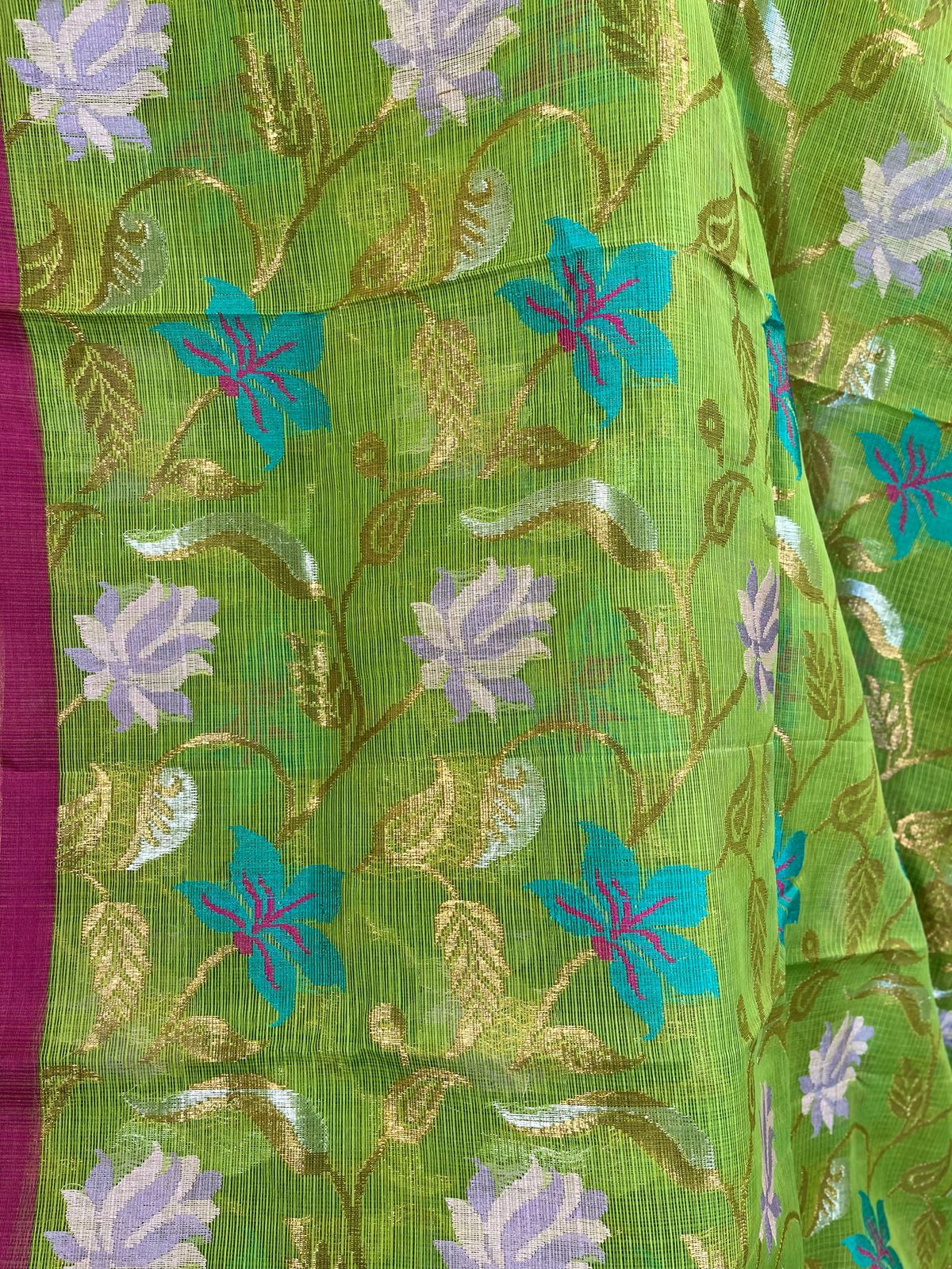 Parrot Green All Over Jaal Zari Kota