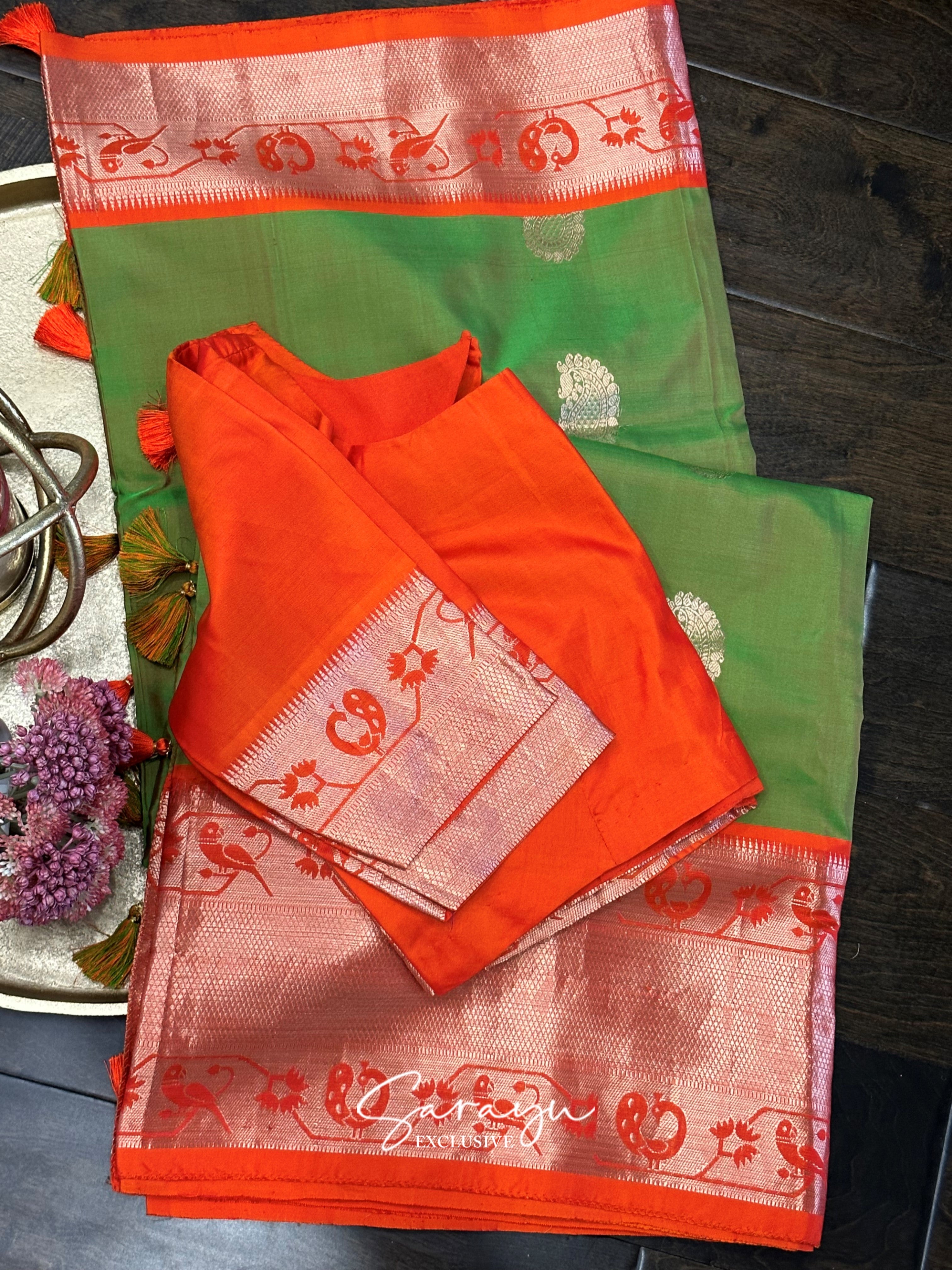 Red and Yellow Soft Kanchi Pattu