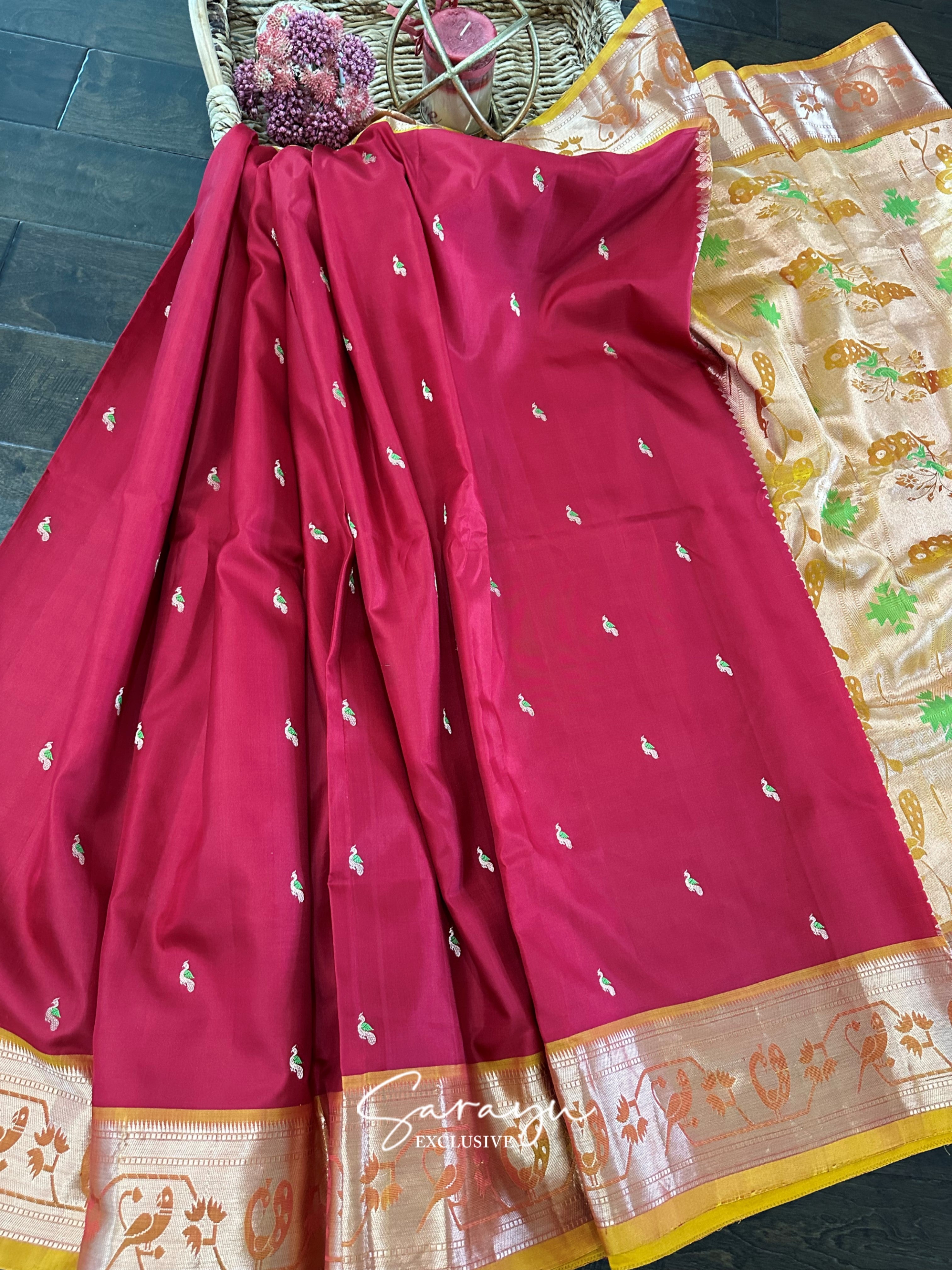 Red and Yellow Soft Kanchi Pattu